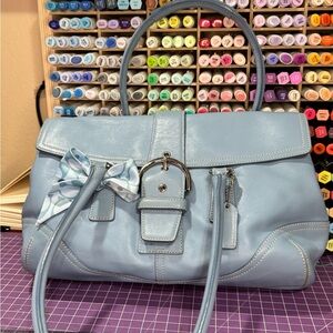 COACH Vintage Soho Satchel in pastel blue Y2k